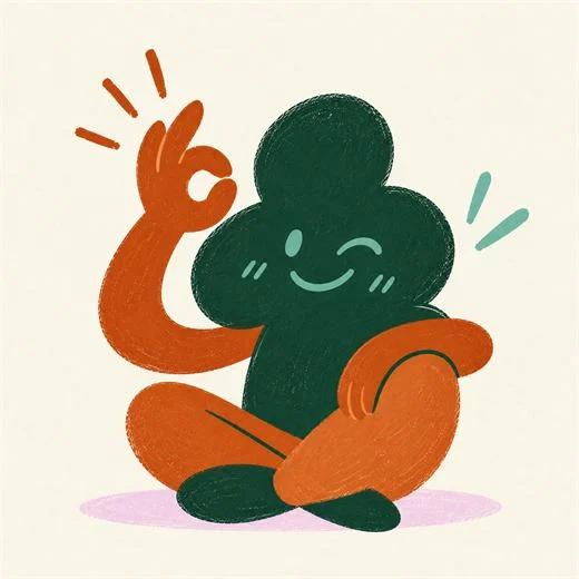 Ilustração de uma psicóloga tranquila